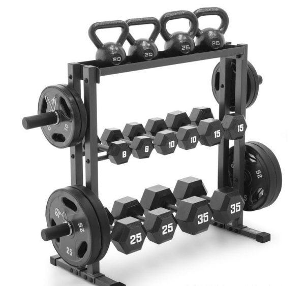 Dummbell and kettlebell storage rack dks1