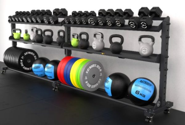Dumbbell, kettlebell storage rack dks3